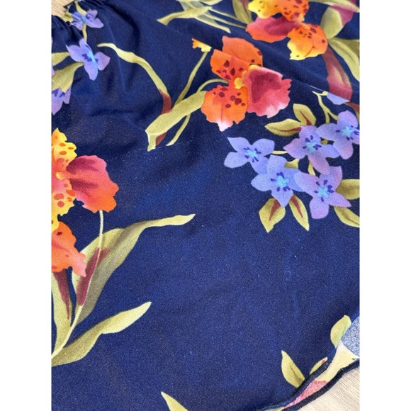 Vintage Jantzen Swim Skort Bathing Suit Sz 12 Navy Floral Tropical Hawaiian Surf - Picture 4 of 7